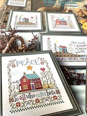 RARE Theres No Place Like Home Cross-Stitch Pattern Book By Sandra Cozzolino